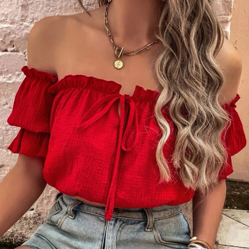 Super cute woman off the shoulder tops